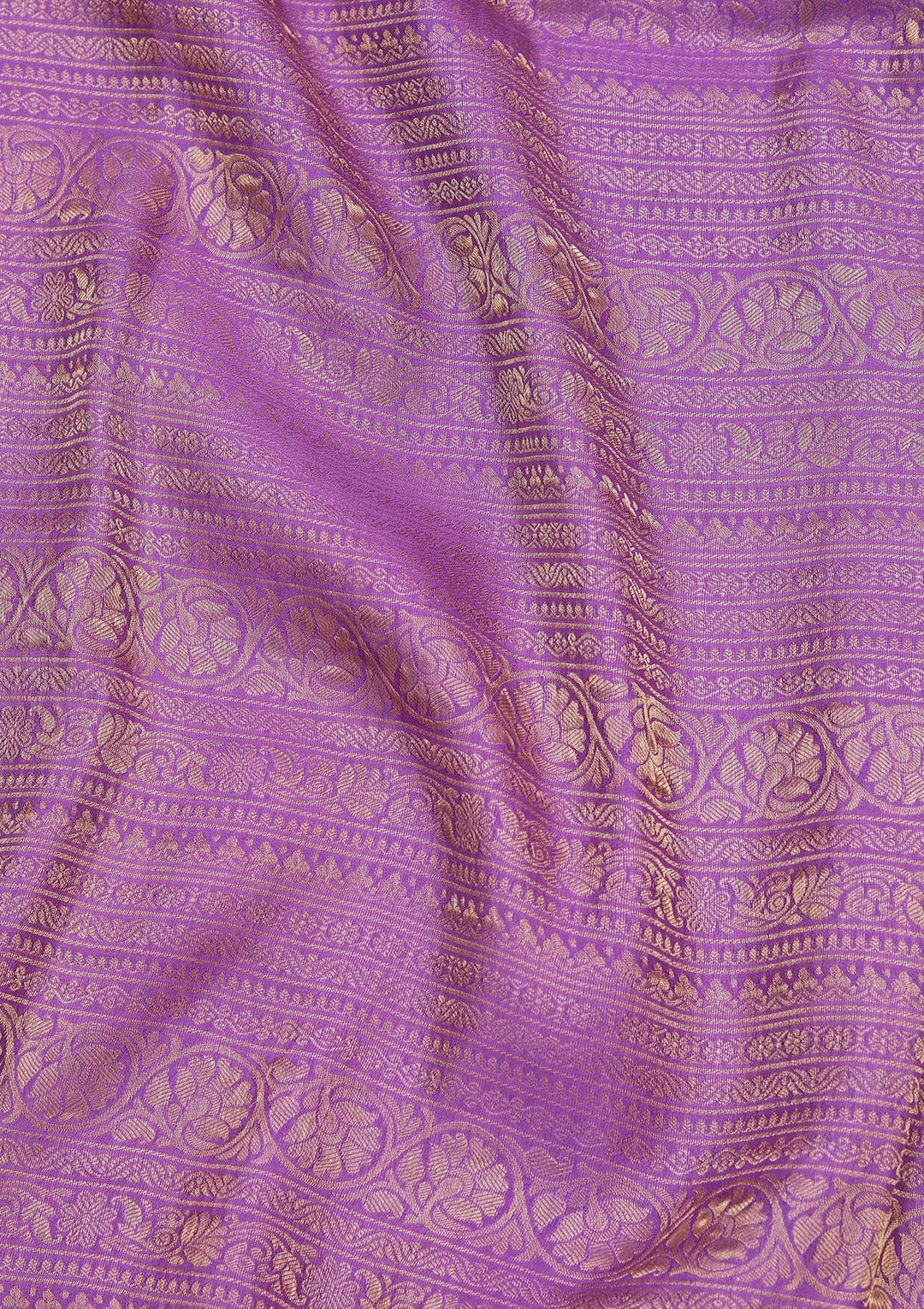Purple Crepe Jaal Saree With Matching Blouse Piece