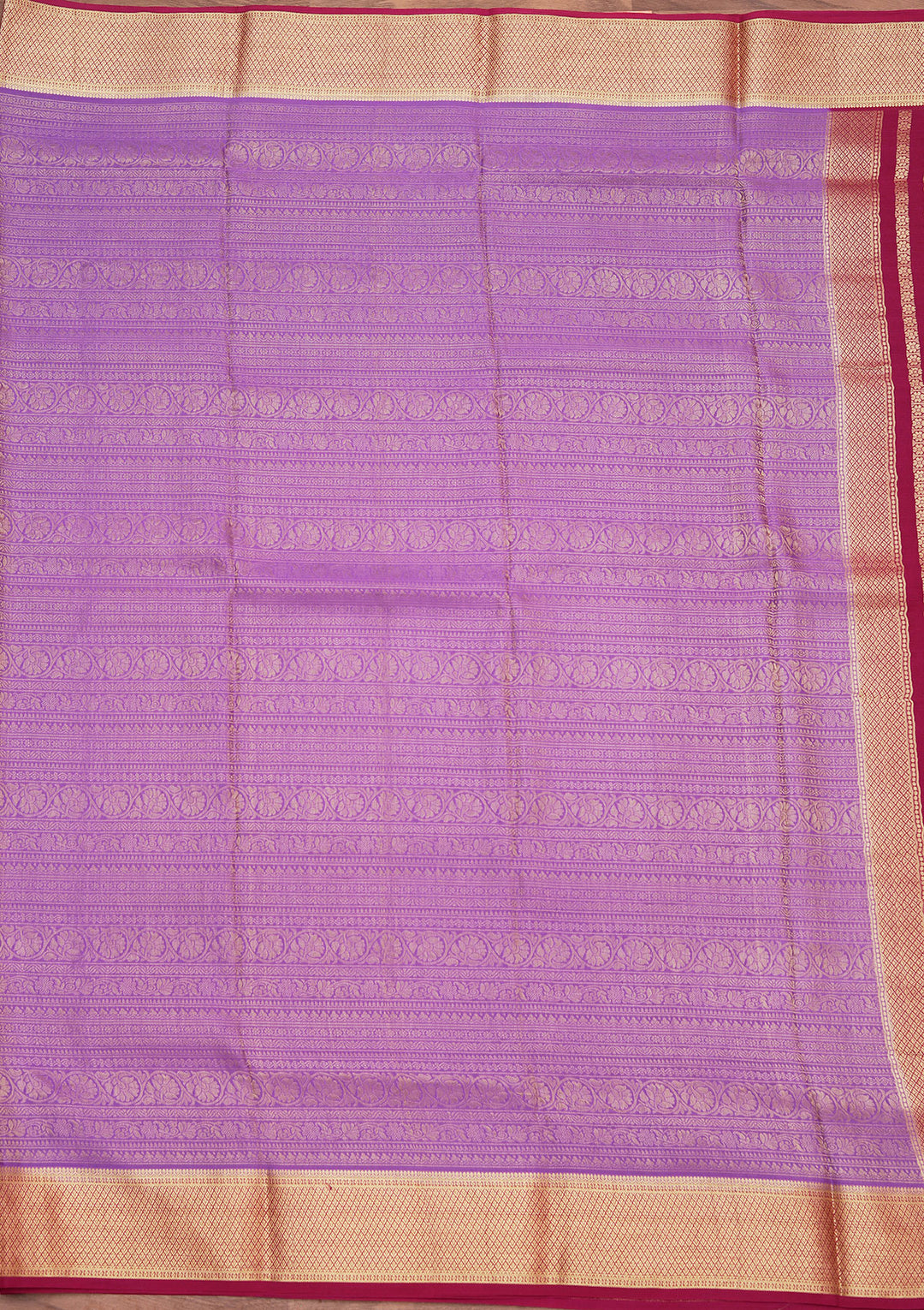 Purple Crepe Jaal Saree With Matching Blouse Piece