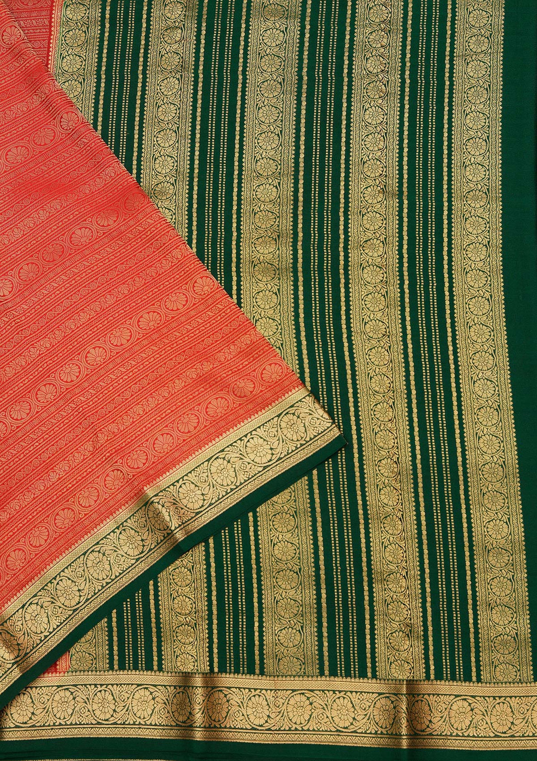 Red Crepe Jaal Saree With Matching Blouse Piece
