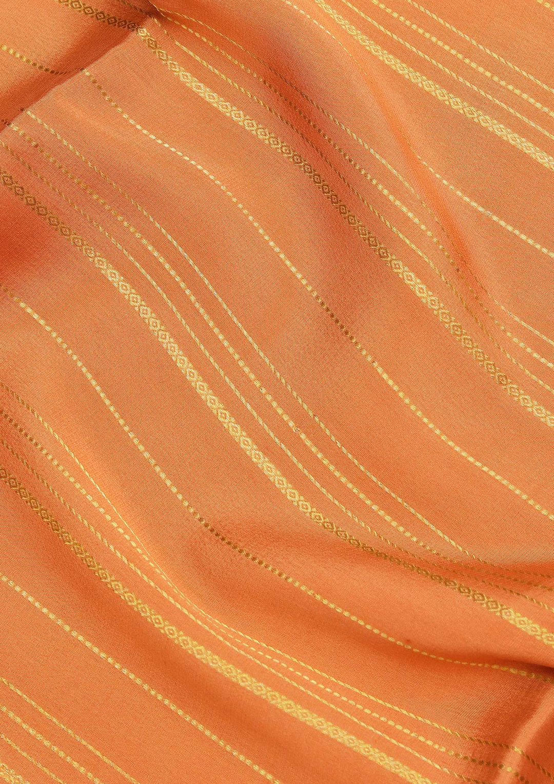 Mustard Yellow Crepe Stripes Saree With Matching Blouse Piece