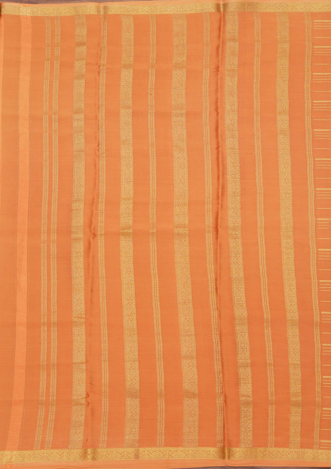 Mustard Yellow Crepe Stripes Saree With Matching Blouse Piece