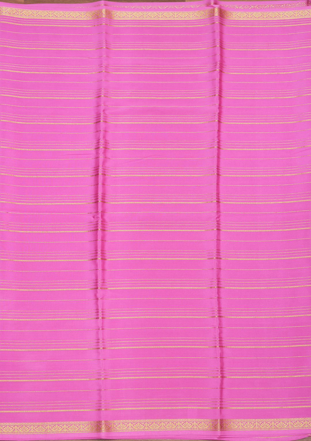 Pink Crepe Stripes Saree With Matching Blouse Piece