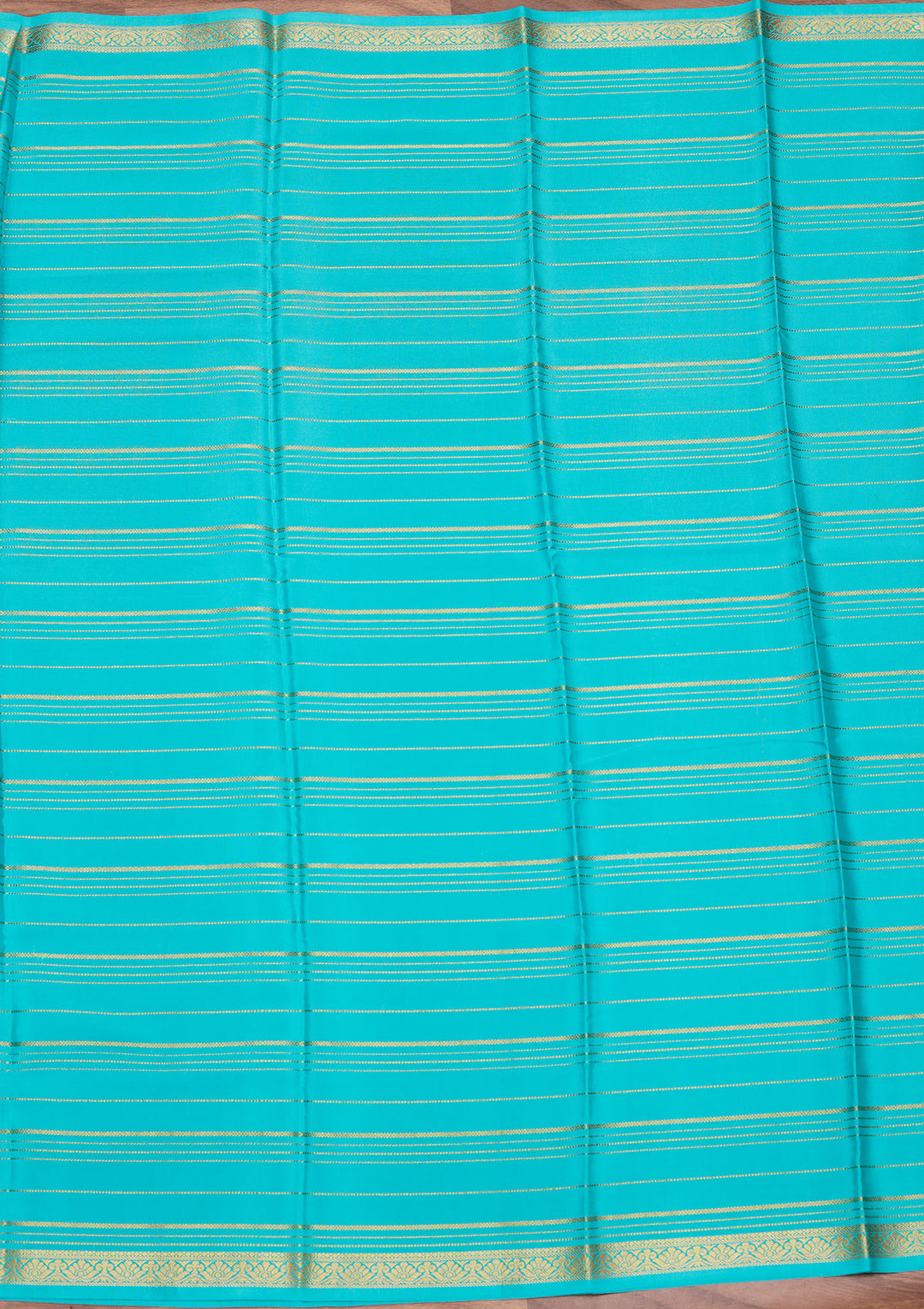 Sky Blue Crepe Stripes Saree With Matching Blouse Piece