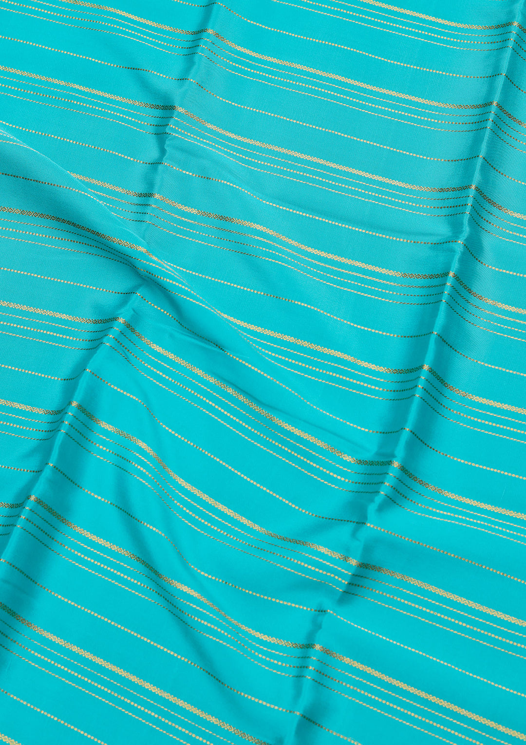 Sky Blue Crepe Stripes Saree With Matching Blouse Piece