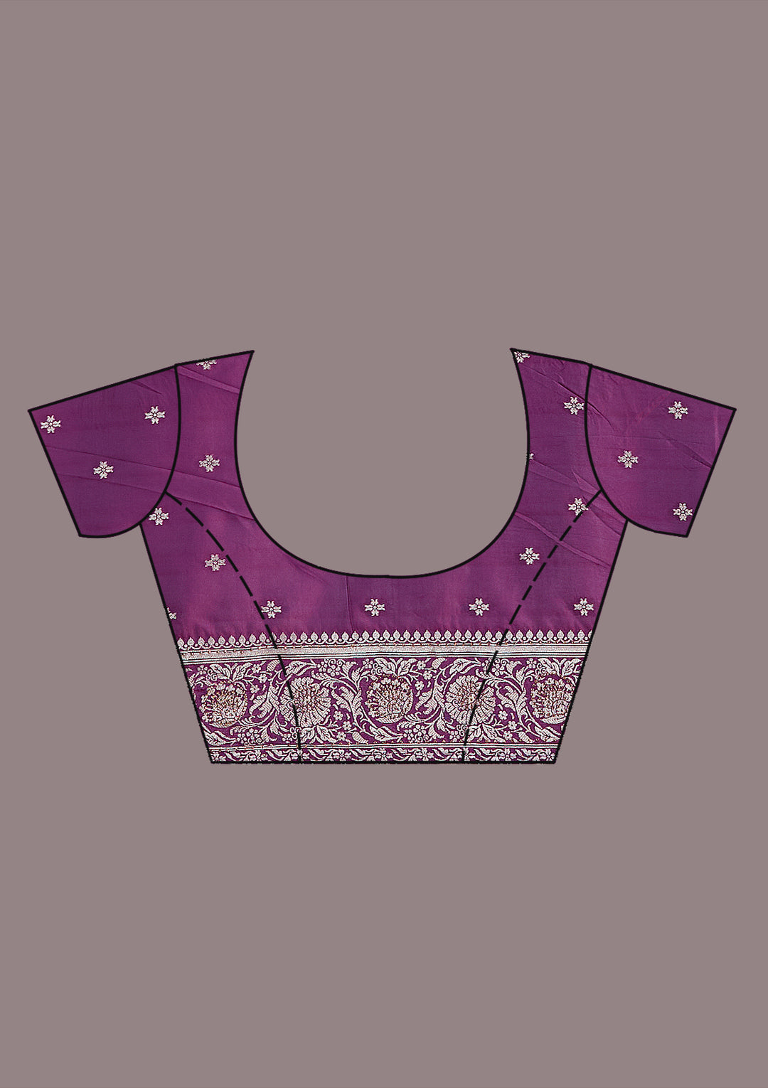 Purple Silk Jaal Stonework Saree With Matching Blouse Piece