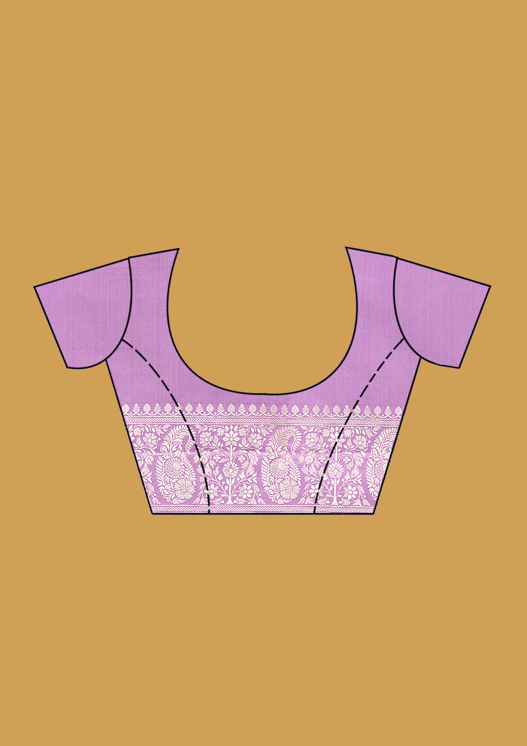 Lavender Silk Jaal Zariwork Saree With Matching Blouse Piece