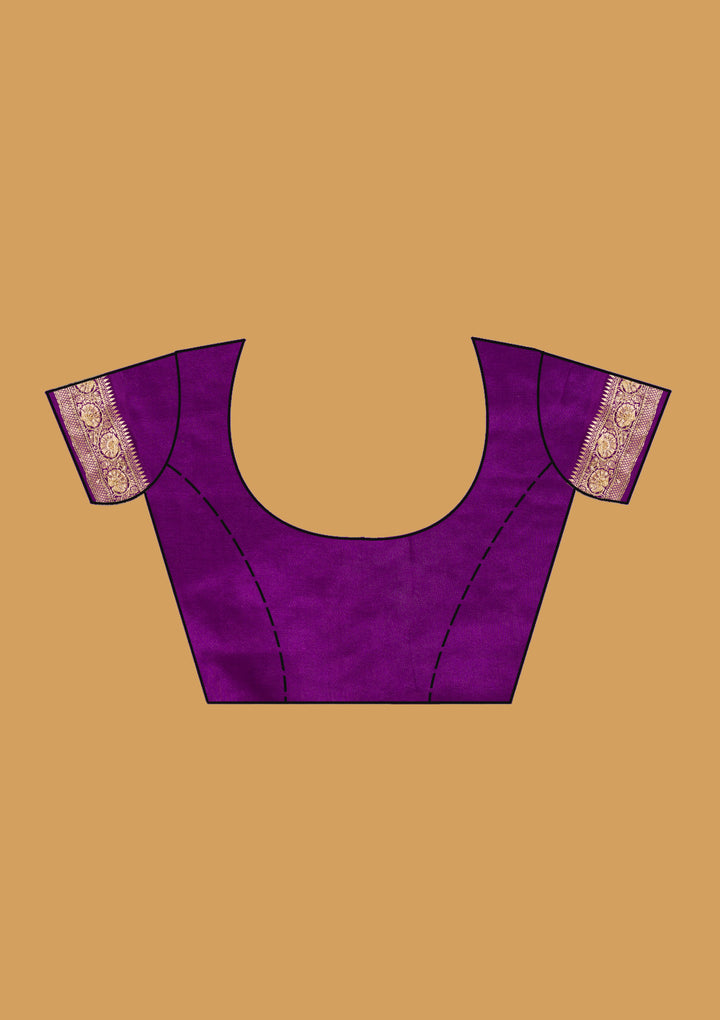 Purple Silk Buti Cutdana Saree With Matching Blouse Piece