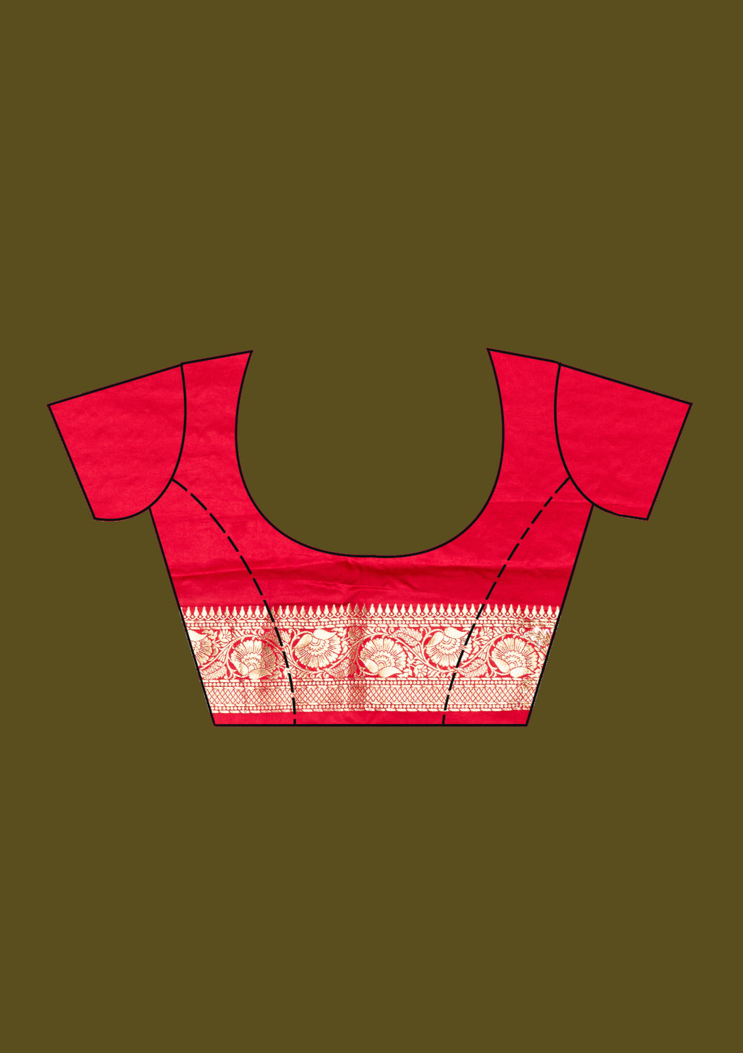 Red Silk Buti Cutdana Saree With Matching Blouse Piece