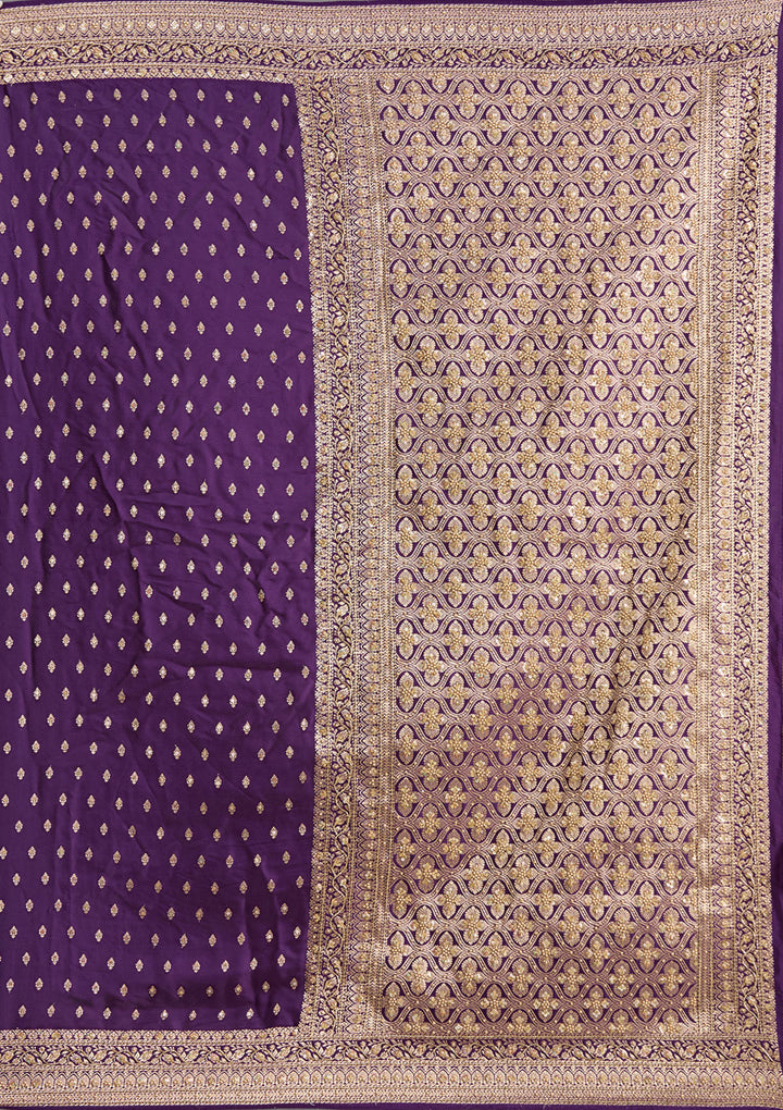 Purple Aariwork Silk Saree