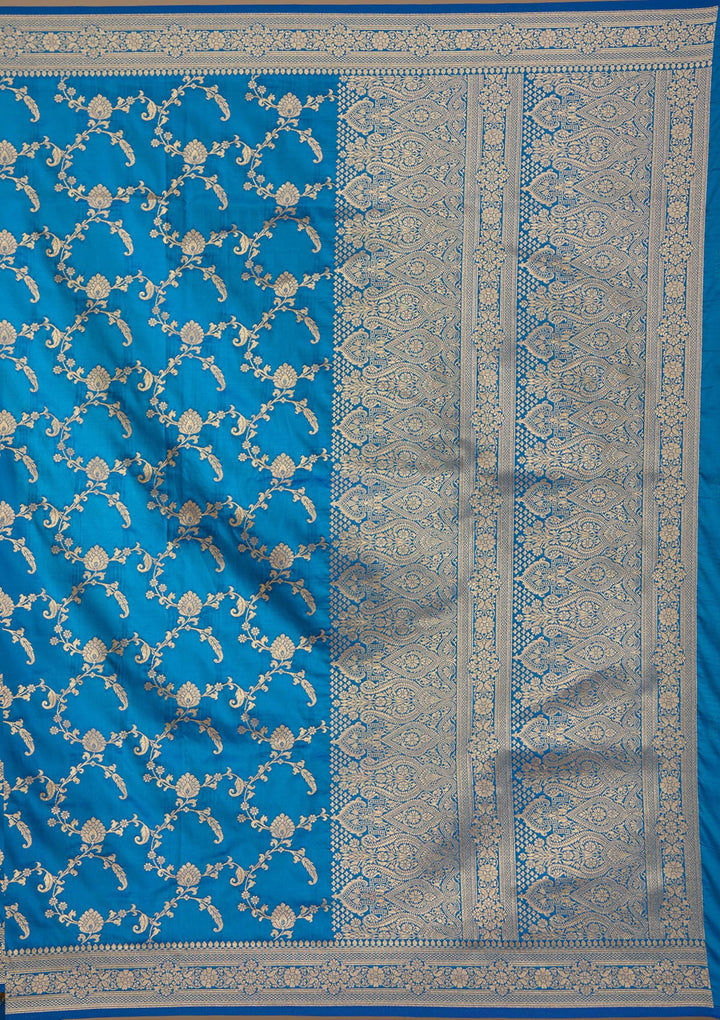Royal Blue Zariwork Art Silk Saree