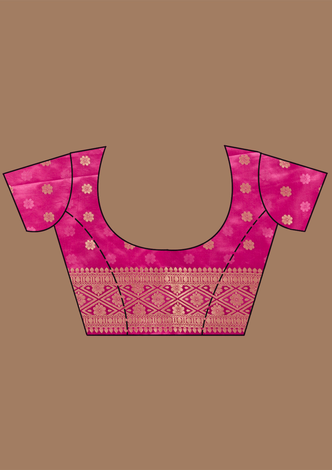 Onion Pink Zariwork Satin Silk Saree