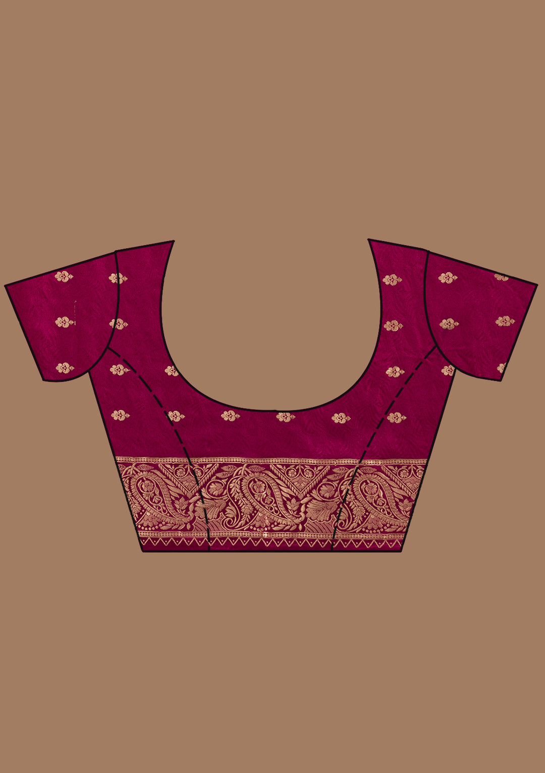 Pink Silk Jaal Gold Zariwork Saree With Matching Blouse Piece