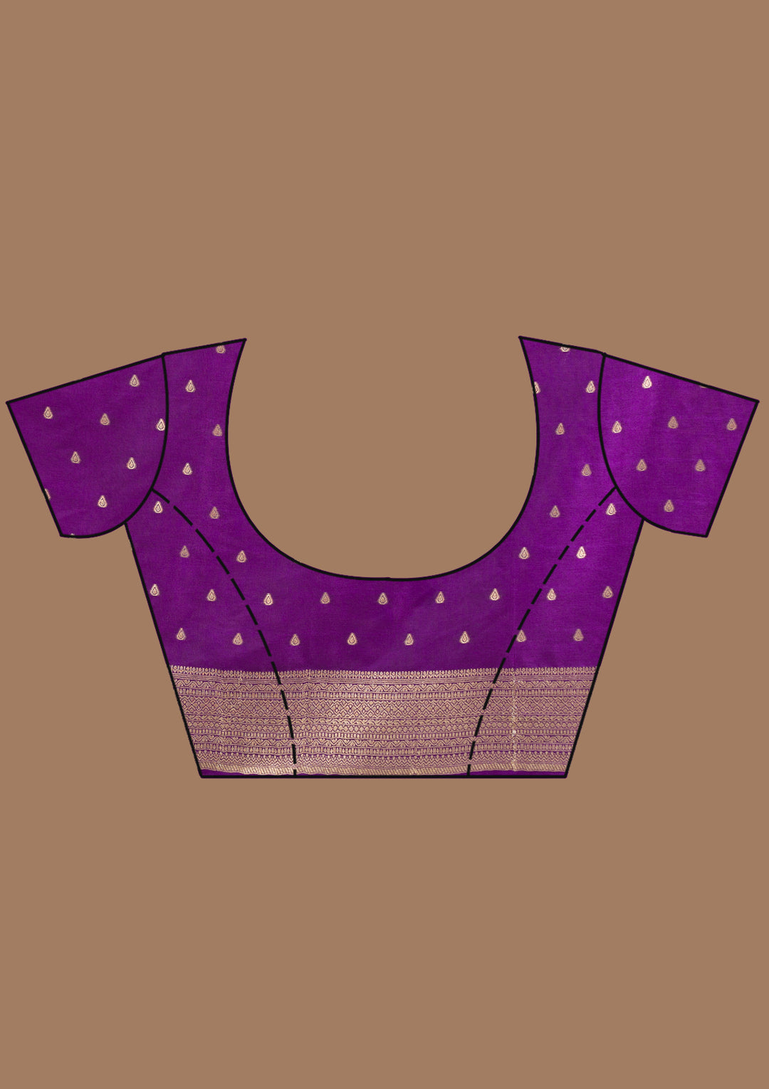 Violet Silk Jaal Zariwork Saree With Matching Blouse Piece