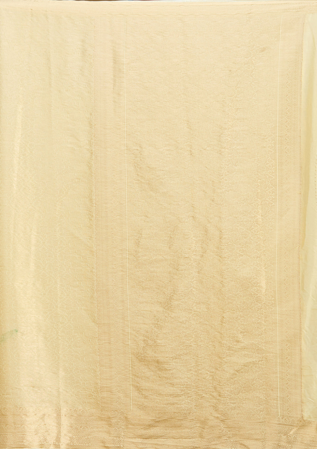 Cream Silk Jaal Zariwork Saree With Matching Blouse Piece