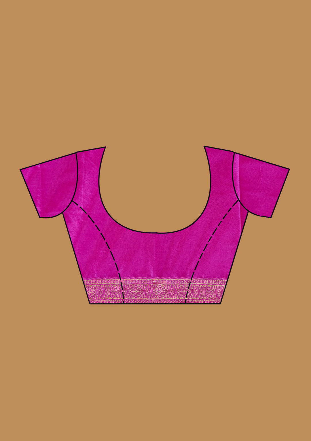 Magenta Pink Silk Jaal Zariwork Saree With Matching Blouse Piece