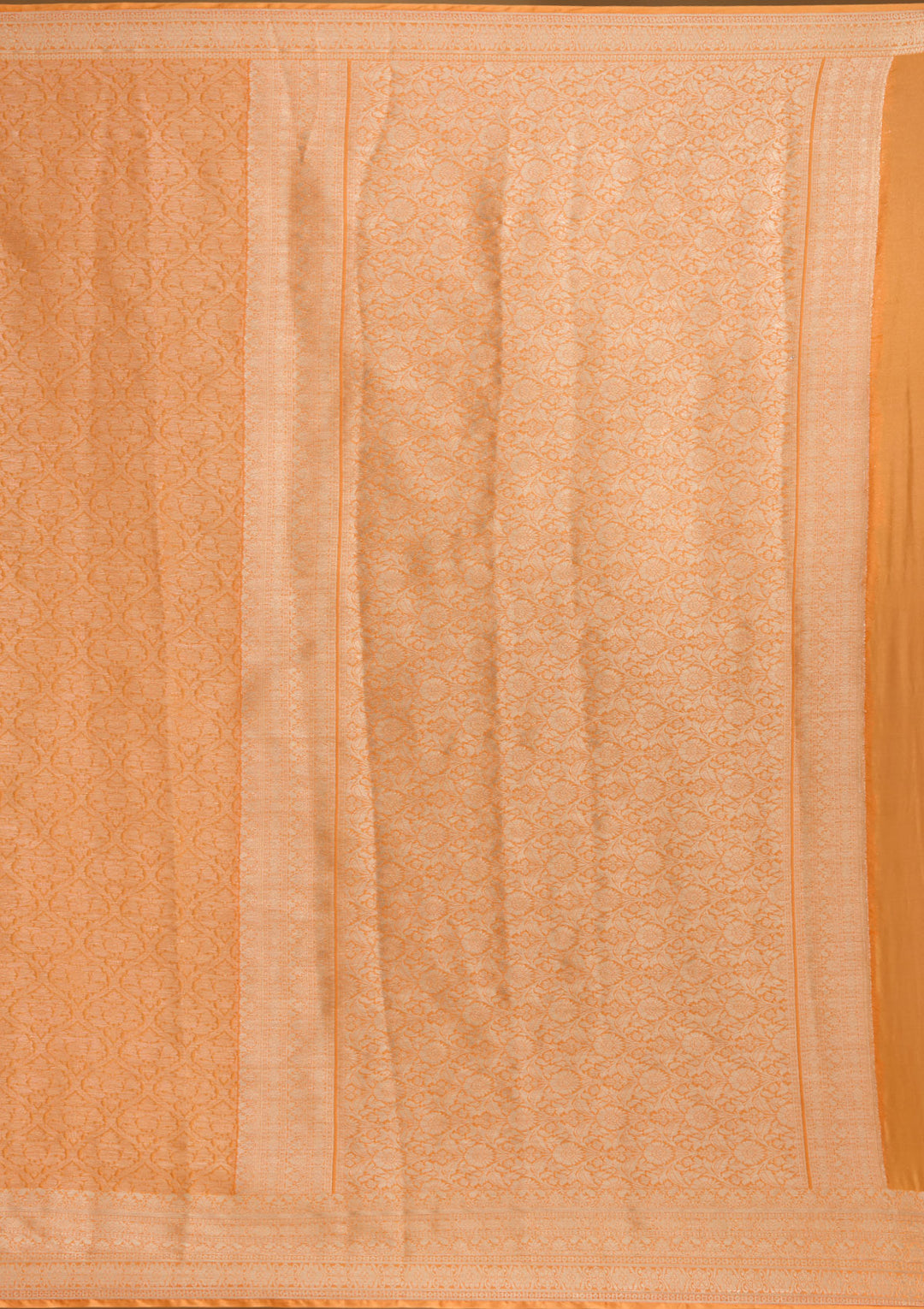 Orange Silk Jaal Zariwork Saree With Matching Blouse Piece