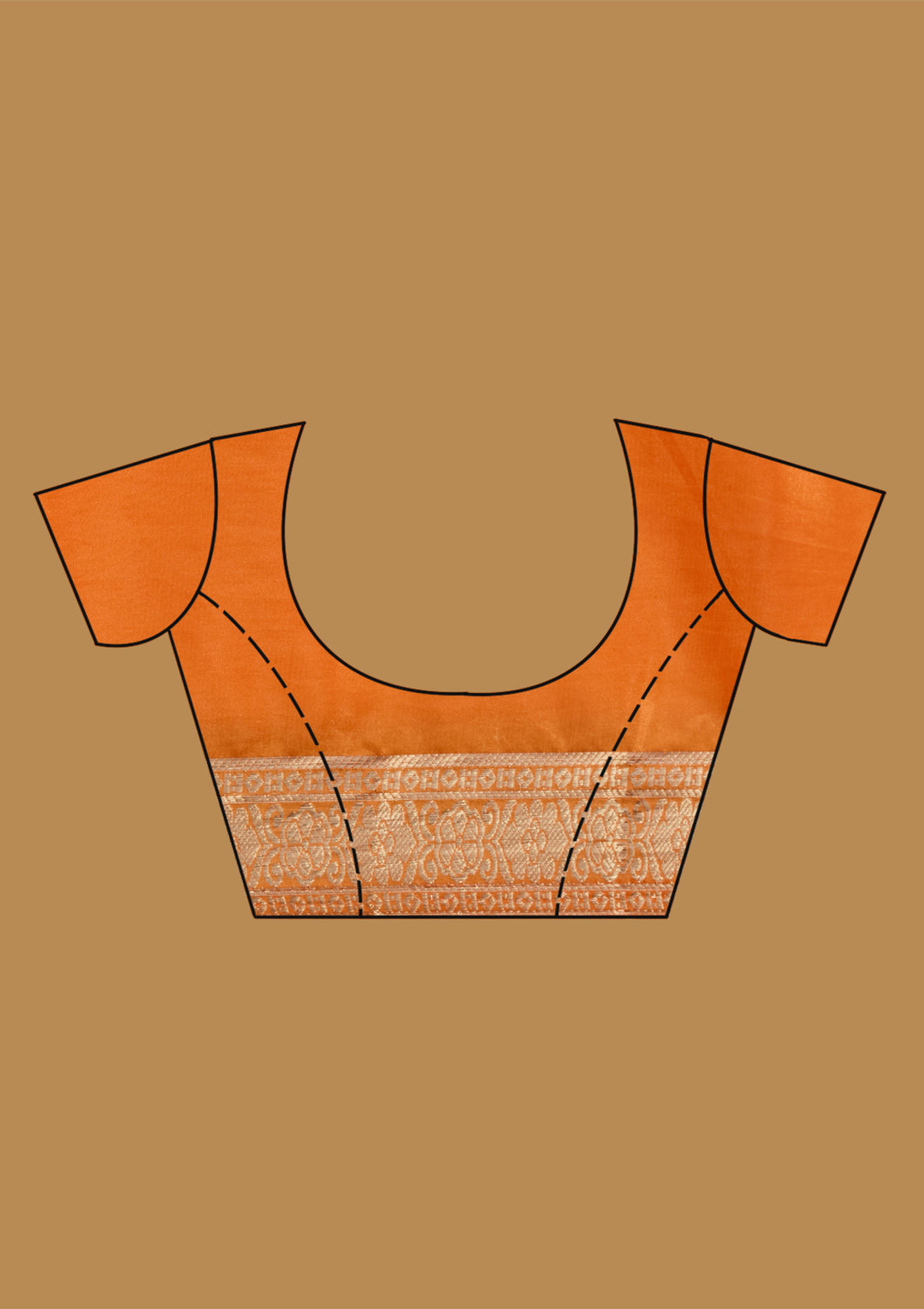 Orange Silk Jaal Zariwork Saree With Matching Blouse Piece