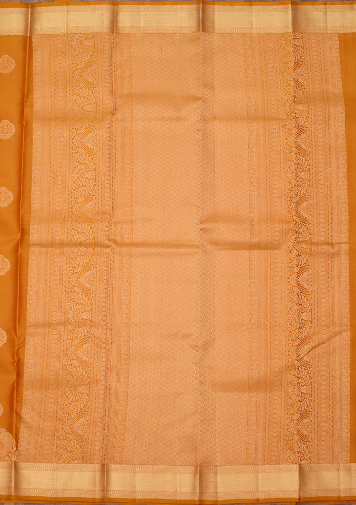 Mustard Silk Buti Gold Zariwork Saree With Matching Blouse Piece
