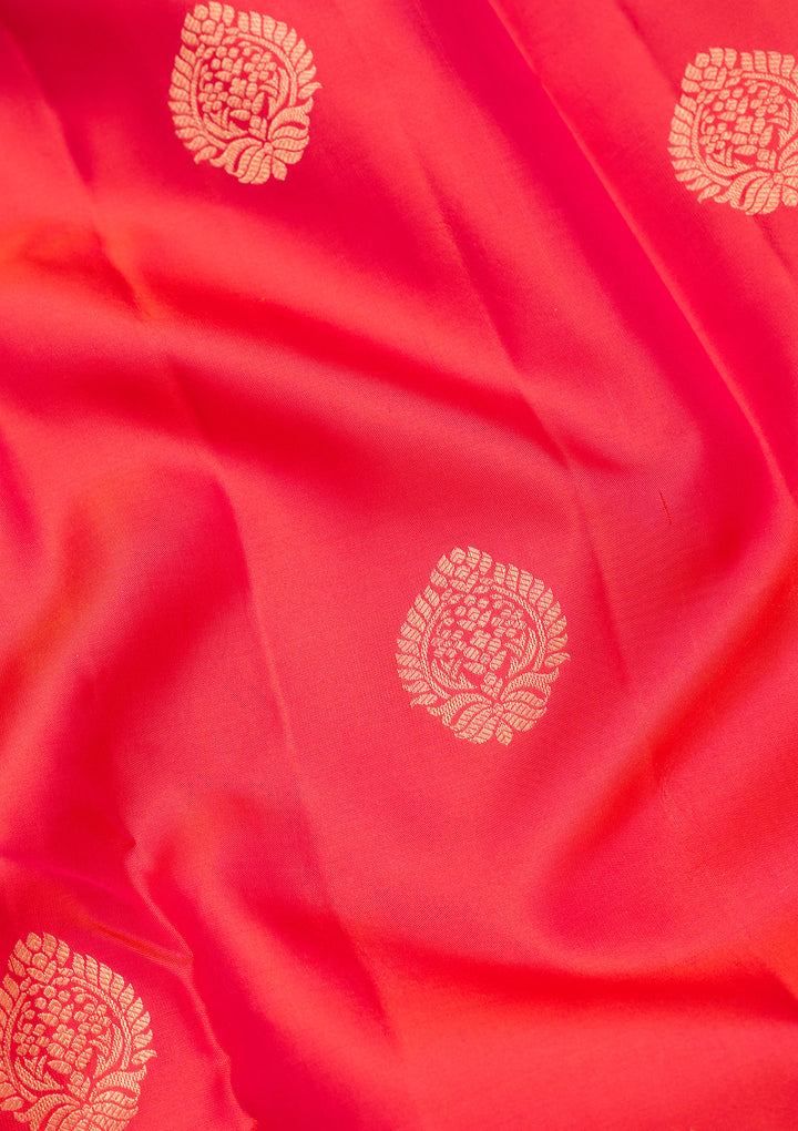Pink Silk Buti Saree With Matching Blouse Piece