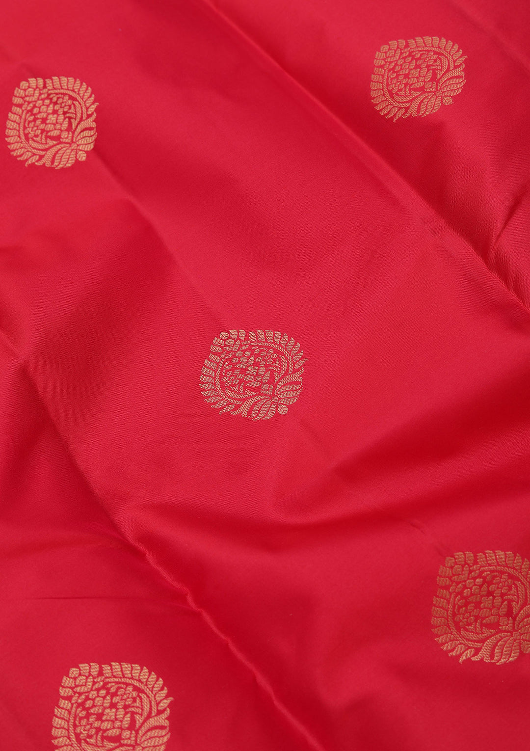 Rani Pink Silk Buti Gold Zariwork Saree With Matching Blouse Piece