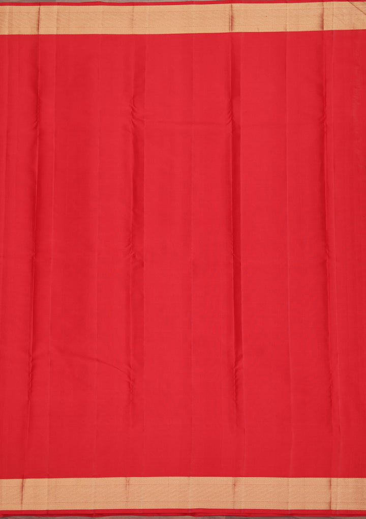 Red Silk Buti Gold Zariwork Saree With Matching Blouse Piece