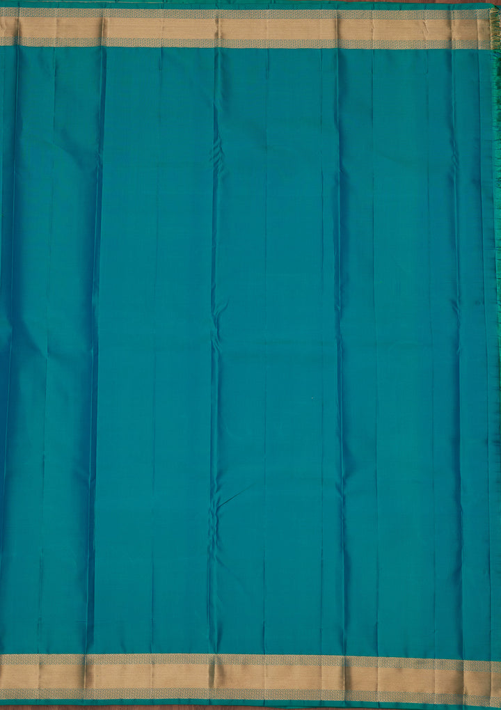 Sea Green Silk Buti Saree With Matching Blouse Piece