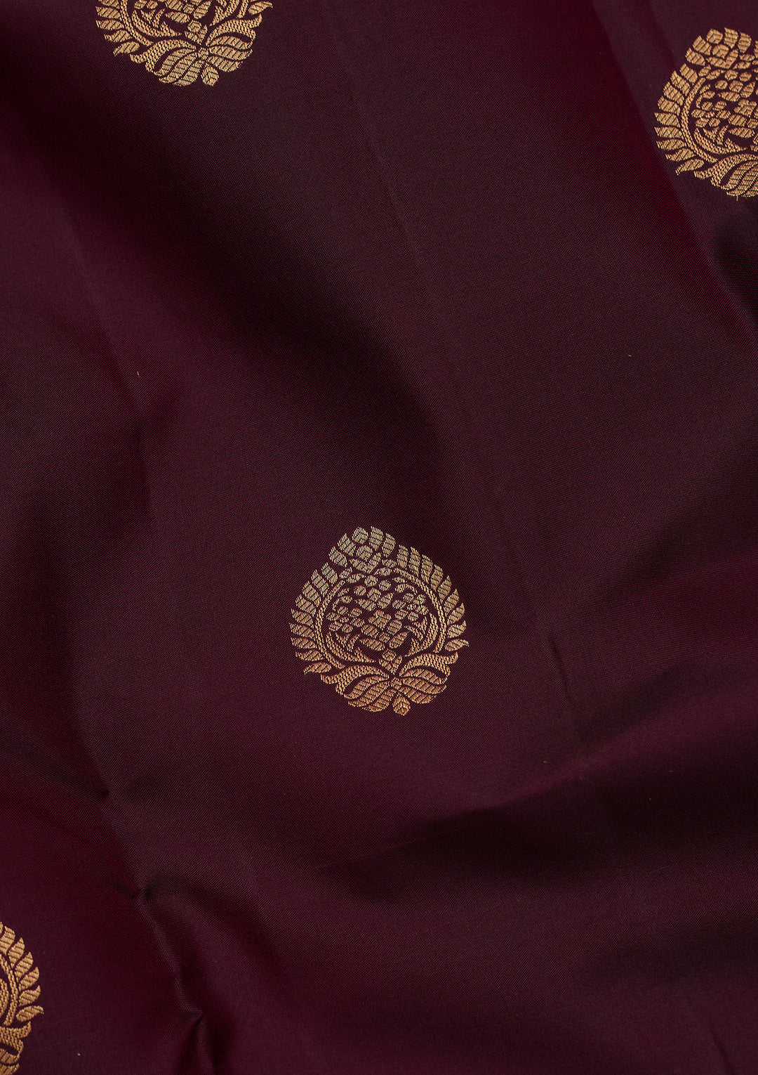 Wine Silk Buti Saree With Matching Blouse Piece