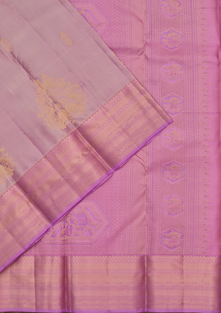 Lavender Silk Buti Saree With Matching Blouse Piece