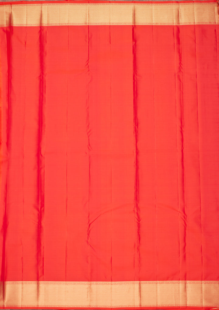 Orange Silk Buti Saree With Matching Blouse Piece