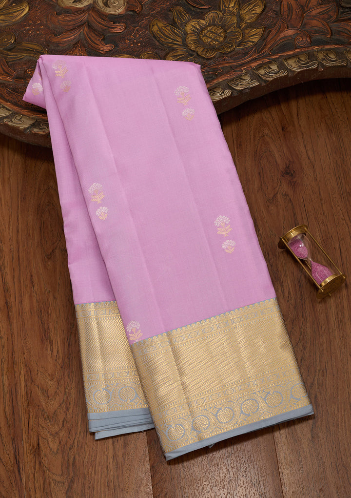 Lavender Zariwork Pure Silk Saree