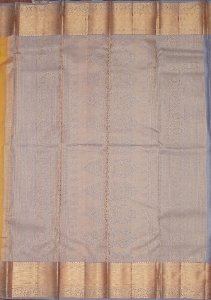 Lemon Yellow Silk Buti Saree With Matching Blouse Piece