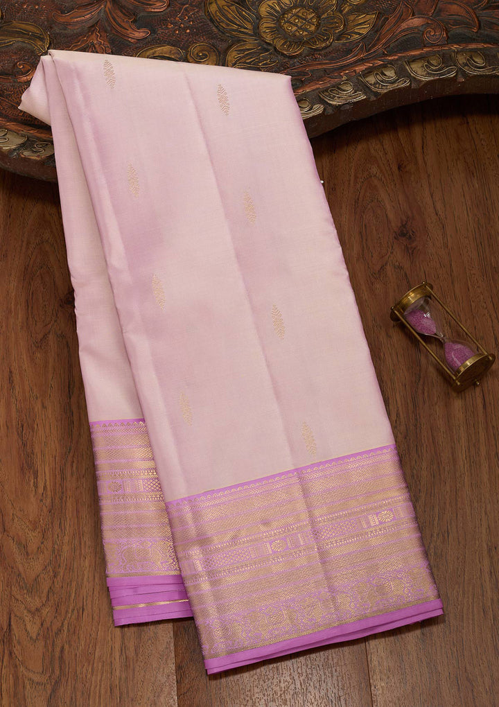 Light Lavender Zariwork Pure Silk Saree