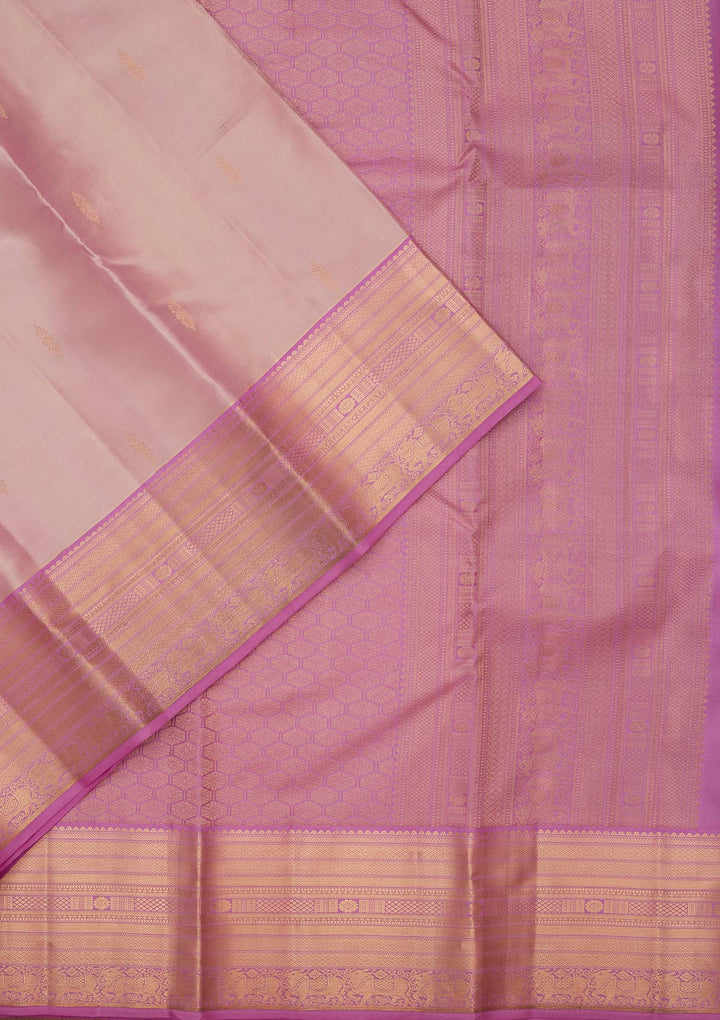 Light Lavender Zariwork Pure Silk Saree