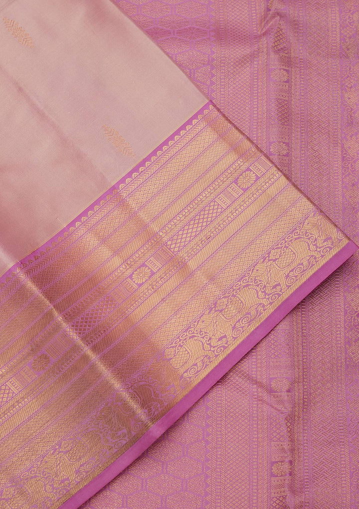 Light Lavender Zariwork Pure Silk Saree