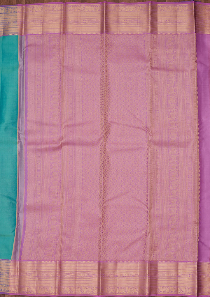 Sea Green Silk Buti Zariwork Saree With Matching Blouse Piece