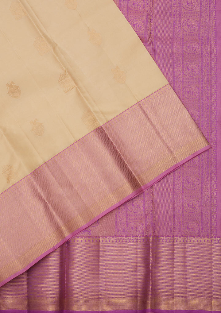 Lemon Yellow Silk Buti Saree With Matching Blouse Piece