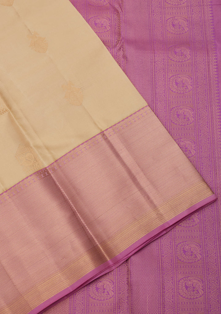 Lemon Yellow Silk Buti Saree With Matching Blouse Piece