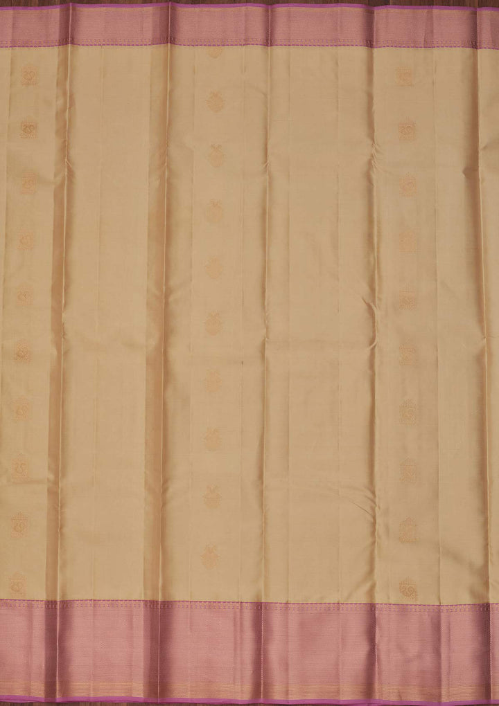 Lemon Yellow Silk Buti Saree With Matching Blouse Piece