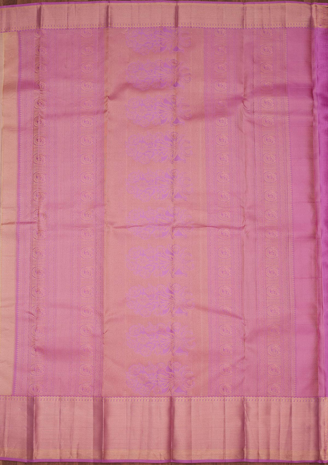 Onion Pink Silk Buti Saree With Matching Blouse Piece