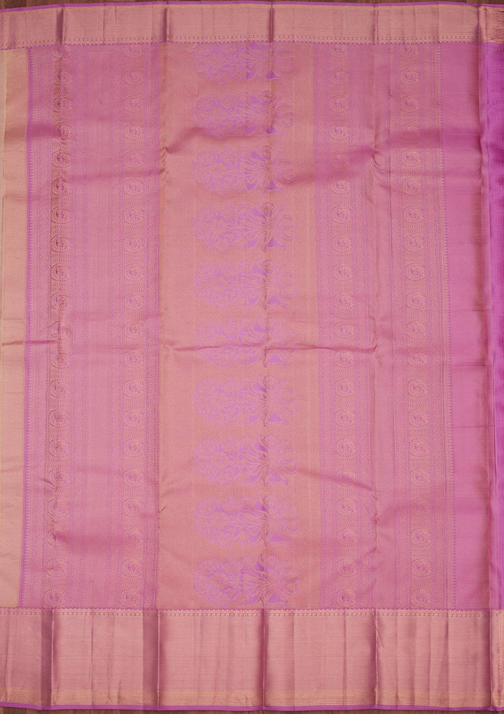 Onion Pink Silk Buti Saree With Matching Blouse Piece