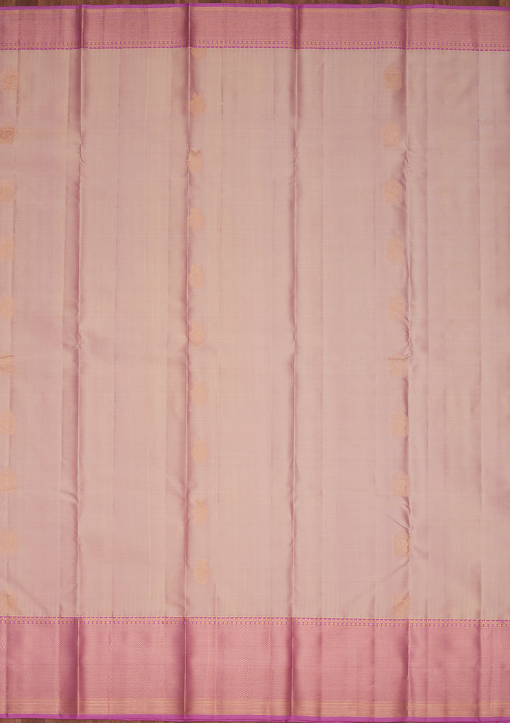 Onion Pink Silk Buti Saree With Matching Blouse Piece