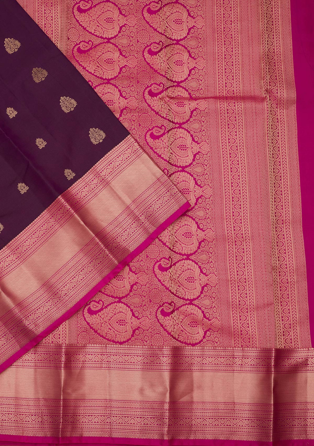 Purple Silk Buti Saree With Matching Blouse Piece