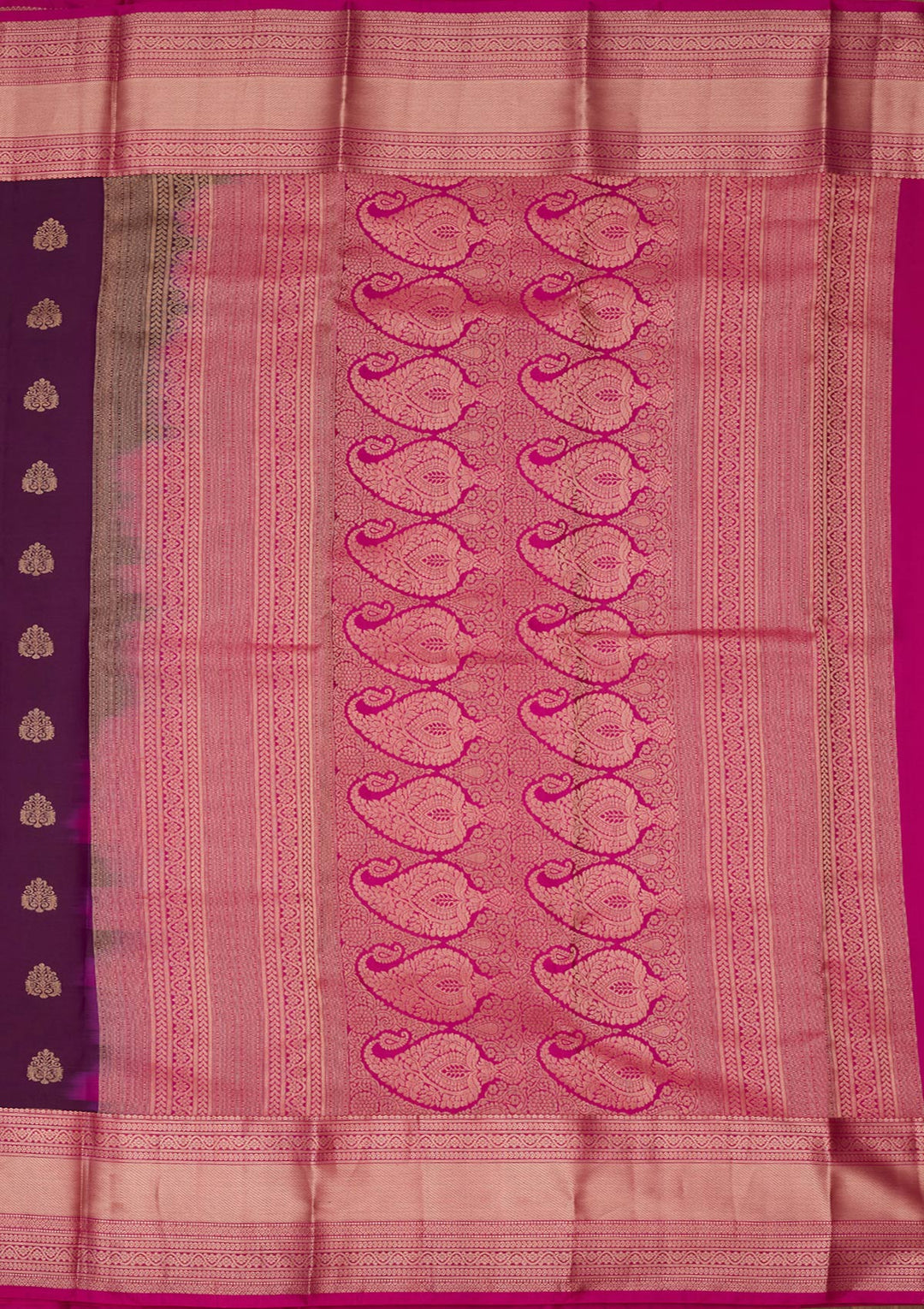 Purple Silk Buti Saree With Matching Blouse Piece