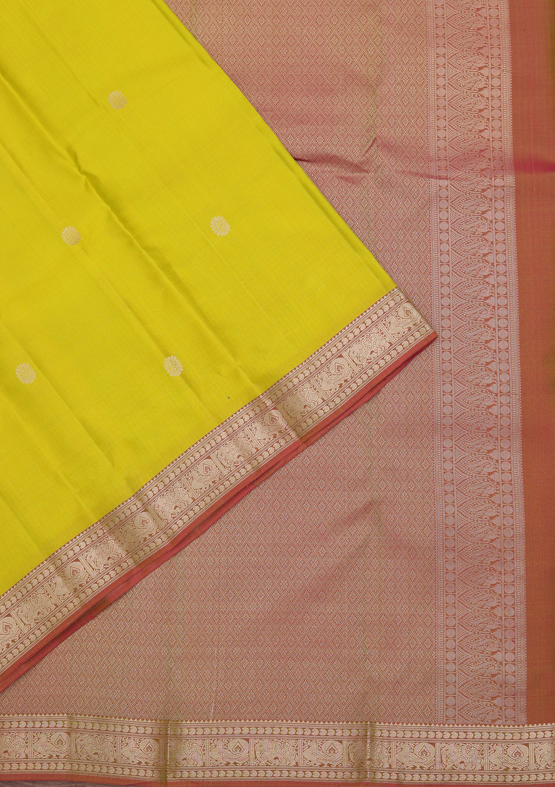 Mehendi Silk Buti Gold Zariwork Saree With Matching Blouse Piece