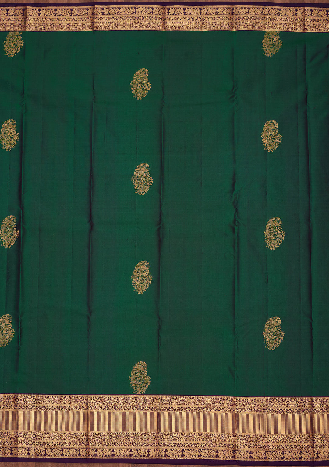 Bottle Green Zariwork Silk Saree