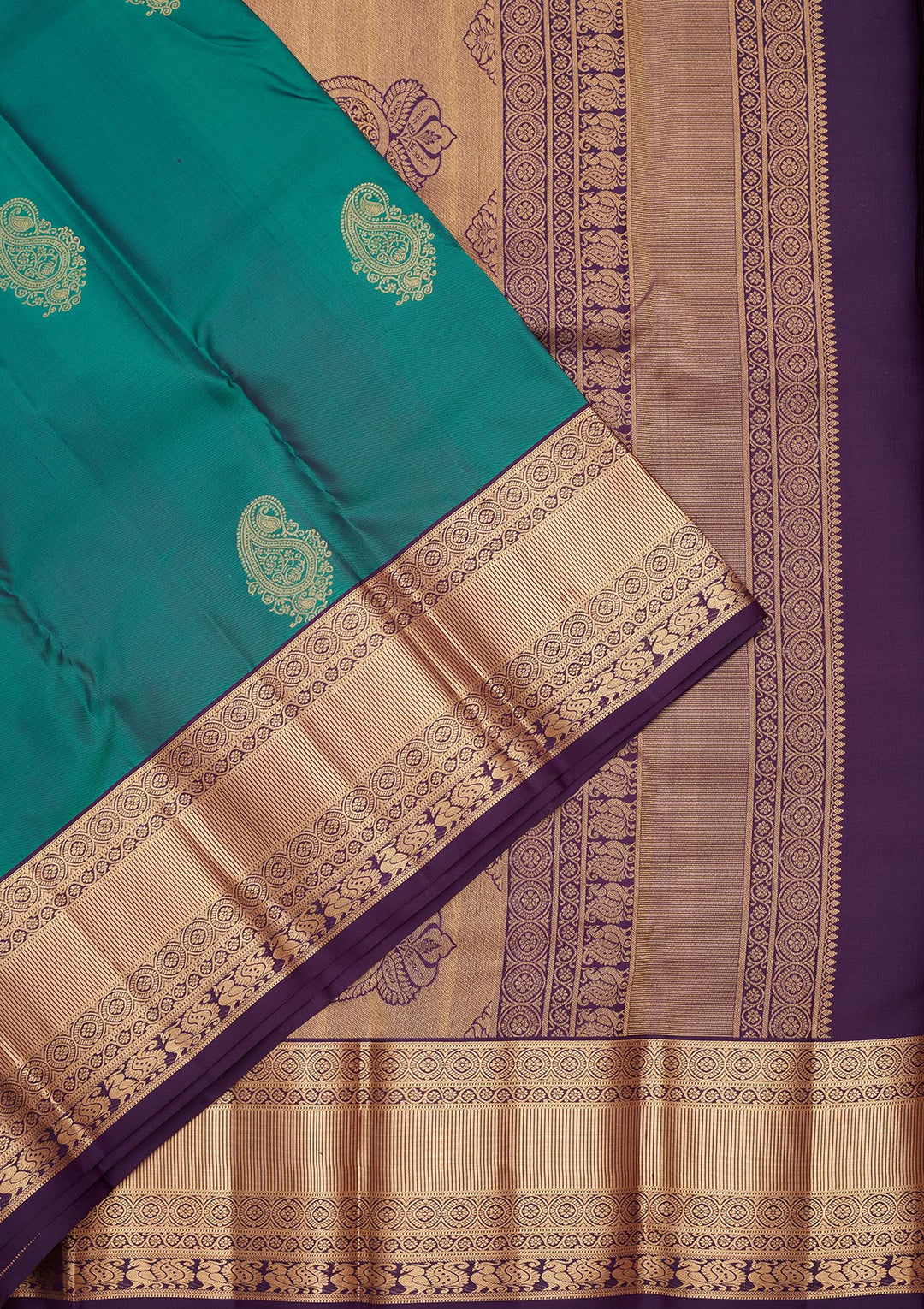 Sea Green Silk Buti Saree With Matching Blouse Piece