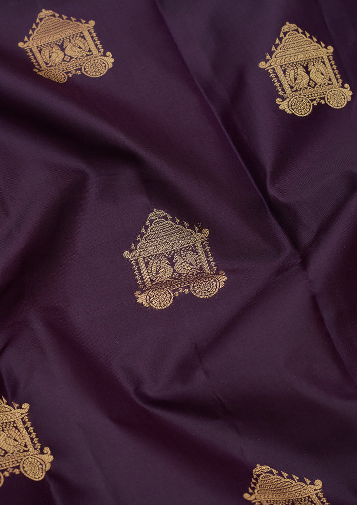 Magenta Pink Silk Buti Saree With Matching Blouse Piece