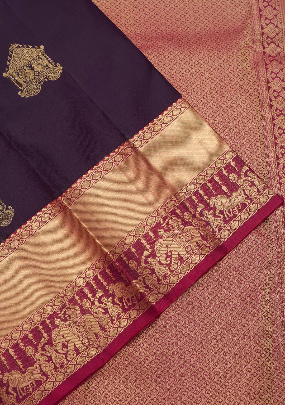 Magenta Pink Silk Buti Saree With Matching Blouse Piece