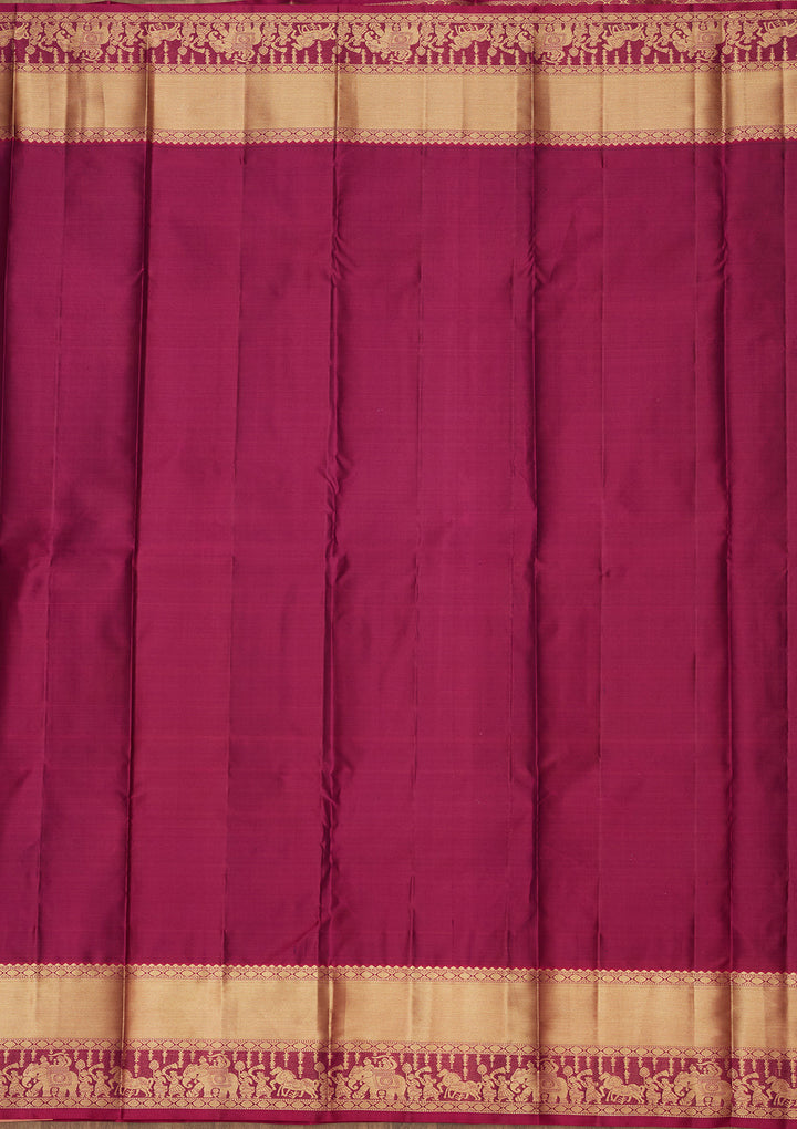 Magenta Pink Silk Buti Saree With Matching Blouse Piece
