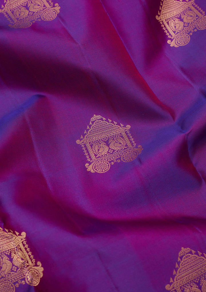 Purple Silk Buti Saree With Matching Blouse Piece